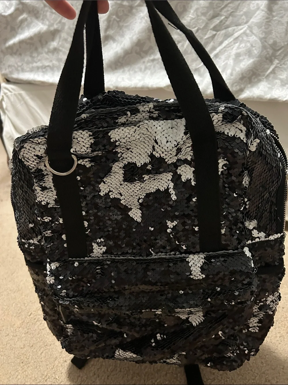 Wild Fable Reversible Sequin Flip Backpack - Black & White